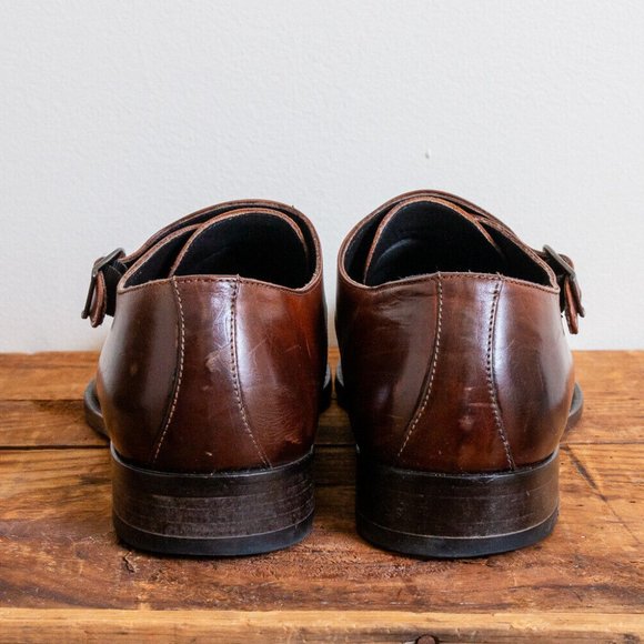 Suitsupply Monk Strap Brown Leather Shoes Suit Supply Size 8.5 - Picture 8 of 10